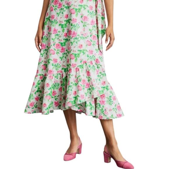 Hill House The Mirabel Midi Skirt in Pink Roses Size XS NWT - Picture 3 of 6